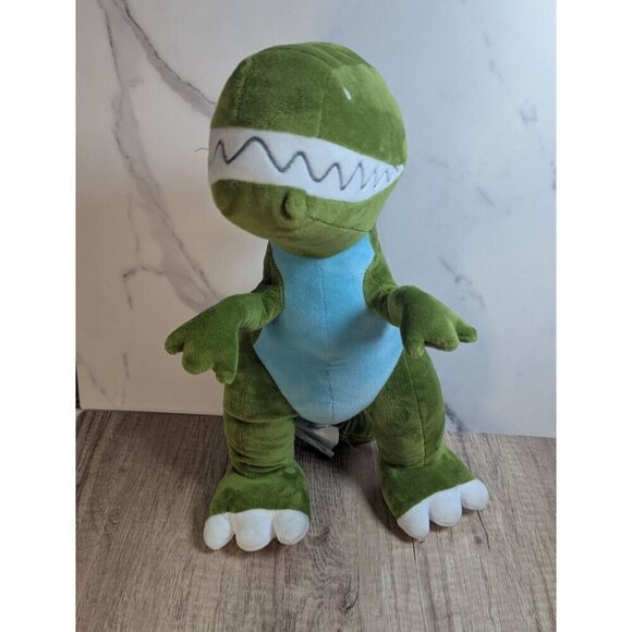 Your Zone Large 16" T-Rex Dinosaur Green Blue Dino Plush Stuffed Animal, - Picture 3 of 9